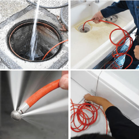 ふろ排水管高圧洗浄イメージ